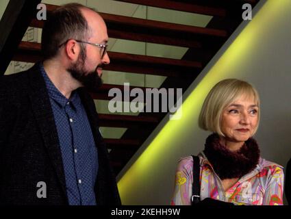 11 novembre 2022, Gijon, Asturies, Espagne : l'actrice et réalisateur portugais MarÃ­a de Medeiros, Prix spécial du Festival international du film de GijÃ³n 60th, a reçu le prix lors de la cérémonie d'ouverture. (Credit image: © Mercedes Menendez/Pacific Press via ZUMA Press Wire) Banque D'Images