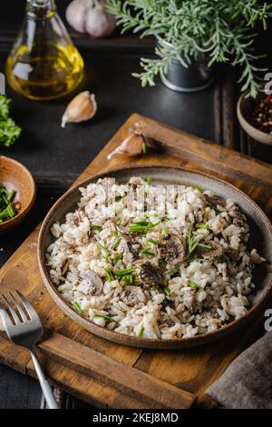 Risotto aux champignons Banque D'Images