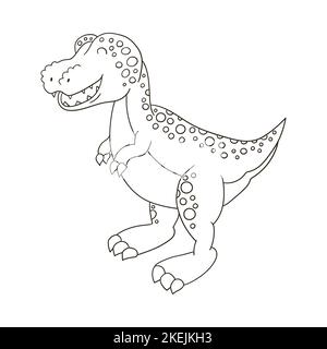 Dinosaures de la période jurassique. Illustration de style dessiné à la main. Dessins de coloriage pour les amoureux des dinosaures. Icône, PIN, autocollant, signe. Tyrannosaure Illustration de Vecteur