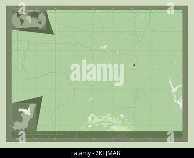 Sangha, région de la République du Congo. Ouvrez la carte des rues. Cartes d'emplacement auxiliaire d'angle Banque D'Images