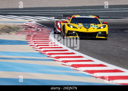 VARRONE NICOLAS, (arg), Corvette Racing, Chevrolet Corvette C8.R, action pendant le Rookie Test du Championnat du monde d'endurance de la FIA 2022 sur le circuit international de Bahreïn sur 13 novembre 2022 à Sakhir, Bahreïn - photo Julien Delfosse / DPPI Banque D'Images