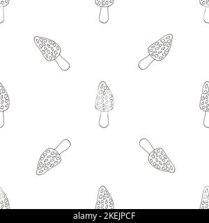 Morchella esculenta. Illustration en mode dessin manuel. Motif sans couture pour la cuisine, le restaurant ou le magasin. Peut être utilisé pour le tissu Illustration de Vecteur