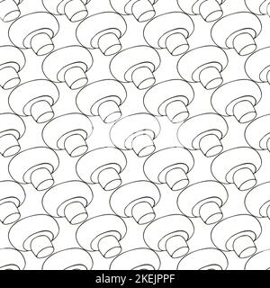 Motif sans couture avec champignons de la forêt. Illustration en mode dessin manuel. Chammignon. Automne Illustration de Vecteur