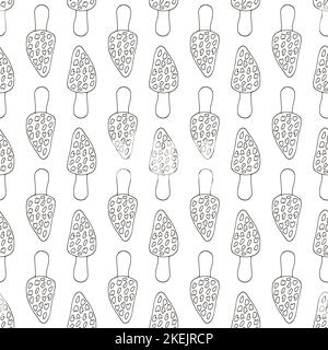 Morchella esculenta. Illustration en mode dessin manuel. Motif sans couture pour la cuisine ou la boutique Illustration de Vecteur