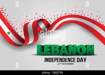 Joyeux jour de l'indépendance du Liban salutations. Vecteur illustration design. Illustration de Vecteur