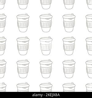 Café, milk-shakes sans coutures. Motif de couleur pour un café ou un amateur de café. Imprimé pour la conception de tissu, textile, tissu, papier peint Illustration de Vecteur