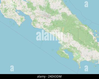 Puntarenas, province du Costa Rica. Ouvrez la carte des rues Banque D'Images