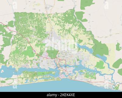 Abidjan, district autonome de Côte d'Ivoire. Ouvrez la carte des rues Banque D'Images