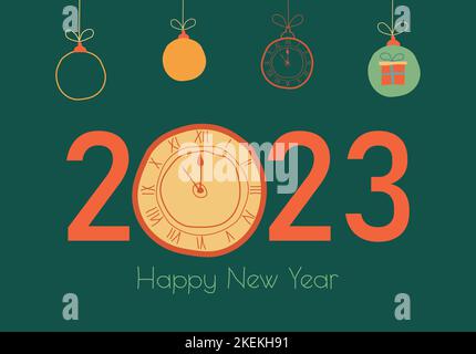 Nous vous souhaitons une bonne année 2023. Illustration de Vecteur