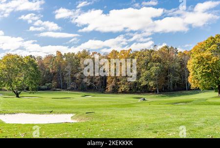 Paysage d'automne au Gardiner's Bay Country Club Banque D'Images