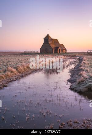 St. Église Thomas á Becket également connue sous le nom d'église Fairfield sur le marais Romney dans le Kent Banque D'Images