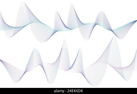 Résumé. Égaliseur numérique de piste de fréquence. Arrière-plan stylisé de dessin au trait. Lignes créées à l'aide de l'outil de mélange. Illustration de Vecteur