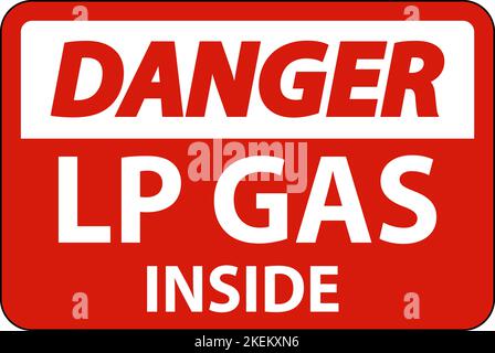 Danger : gaz liquéfié à l'intérieur sur fond blanc Illustration de Vecteur