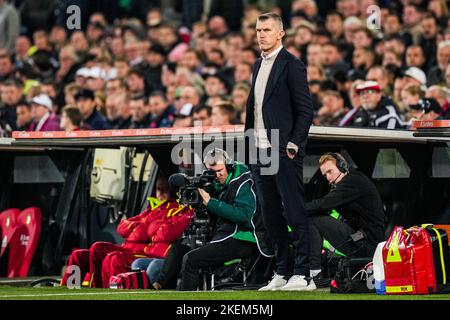 Rotterdam - l'entraîneur du sbv Excelsior Marinus Dijkhuizen lors du match entre Feyenoord et Excelsior au Stadion Feijenoord de Kuip le 13 novembre 2022 à Rotterdam, pays-Bas. (Box to Box Pictures/Yannick Verhoeven) Banque D'Images