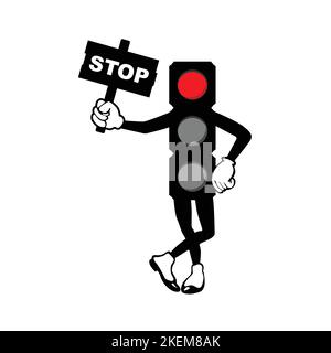 Vecteur de dessin animé du feu de circulation Illustration de Vecteur