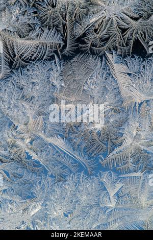 Gel des vitres en hiver, Grand Sudbury, Ontario, Canada Banque D'Images