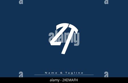 Lettres de l'alphabet initiales Monogram logo ZT , TZ Illustration de Vecteur