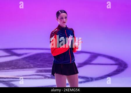 SHEFFIELD, Sheffield. 13th novembre 2022. Natasha McKay, de Grande-Bretagne, participe au patinage féminin gratuit lors du Grand Prix de l'UIP - MK John Wilson Trophée 2022 à ICE Sheffield, le dimanche 13 novembre 2022. SHEFFIELD, Sheffield. Credit: Taka G Wu/Alay Live News Banque D'Images