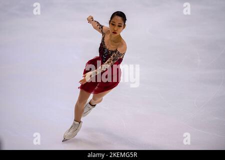 SHEFFIELD, Sheffield. 13th novembre 2022. Mai Mihara du Japon participe au patinage féminin gratuit lors du Grand Prix de l'UIP - MK John Wilson Trophée 2022 à ICE Sheffield le dimanche 13 novembre 2022. SHEFFIELD, Sheffield. Credit: Taka G Wu/Alay Live News Banque D'Images