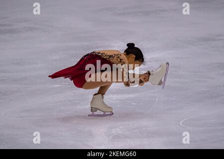 SHEFFIELD, Sheffield. 13th novembre 2022. Mai Mihara du Japon participe au patinage féminin gratuit lors du Grand Prix de l'UIP - MK John Wilson Trophée 2022 à ICE Sheffield le dimanche 13 novembre 2022. SHEFFIELD, Sheffield. Credit: Taka G Wu/Alay Live News Banque D'Images
