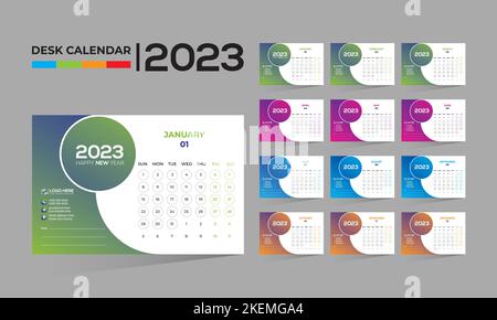 calendrier à vecteur mural 2023 Illustration de Vecteur