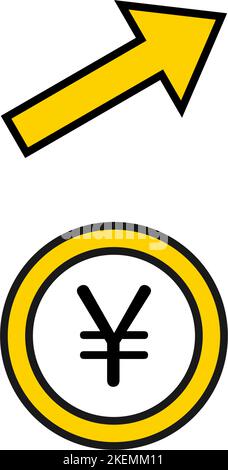 Change, taux de change, icônes simples de yen Illustration de Vecteur