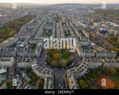 Vue aérienne de Drummond place à Edinburgh New Town a UNESCO World Heritage site , Écosse, Royaume-Uni Banque D'Images