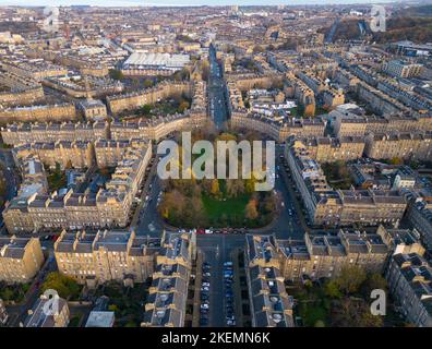 Vue aérienne de Drummond place à Edinburgh New Town a UNESCO World Heritage site , Écosse, Royaume-Uni Banque D'Images