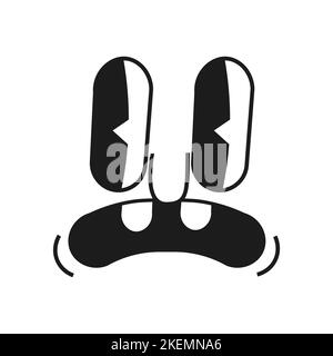 Personnage de mascotte de dessin animé. Visages rétro vintage. Vecteur sourire drôle. Illustration de Vecteur