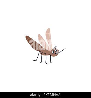 Personnage de moustique de dessin animé. Illustration d'insecte vecteur. Illustration de Vecteur
