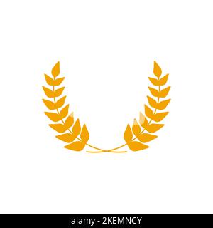 Logo des couronnes de blé. Icône d'oreille de blé. Symbole de l'agriculture vectorielle. Illustration de Vecteur