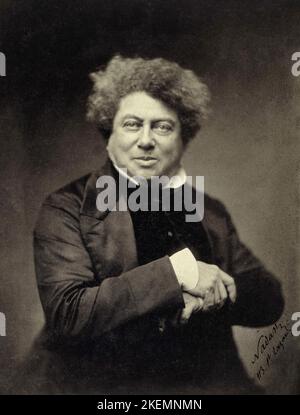 Une photographie de portrait d'Alexandre Dumas, par Nadar. 1855. Banque D'Images