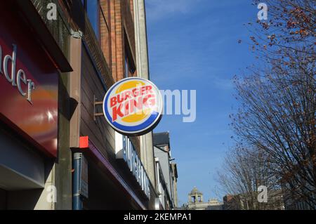 13th novembre 2022, Swansea, pays de Galles, Royaume-Uni. Burger King sur Union Street. Banque D'Images