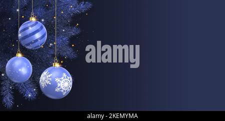 Noël Luxe Violet fond Présentation diapositive modèle de disposition 3D Illustration avec des effets dorés Banque D'Images