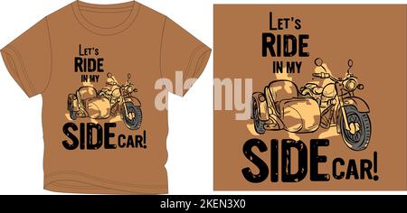 laisse aller dans mon t-shirt de voiture latérale graphique design vectoriel illustration fichier numérique Illustration de Vecteur