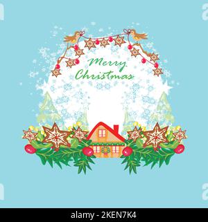 Oiseaux hiver noël Design Graphique Illustration de Vecteur