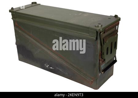 AMMO CAN pour 40mm grenades cartidge isolé sur fond blanc Banque D'Images