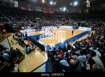 Zagreb, Croatie. 13th novembre 2022. ZAGREB, CROATIE - NOVEMBRE 13: Un point de vue général lors du match de pré-qualification de la FIBA Eurobasket 2025 entre la Croatie et la Pologne au centre de basket-ball Drazen Petrovic sur 13 novembre 2022 à Zagreb, Croatie. Photo par Marko Lukunic/PIXSELL crédit: Pixsell Agence photo et vidéo/Alay Live News Banque D'Images