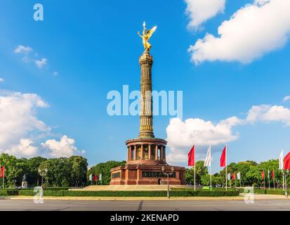 La colonne de la victoire, belle vue d'un monument célèbre de Berlin, Allemagne Banque D'Images