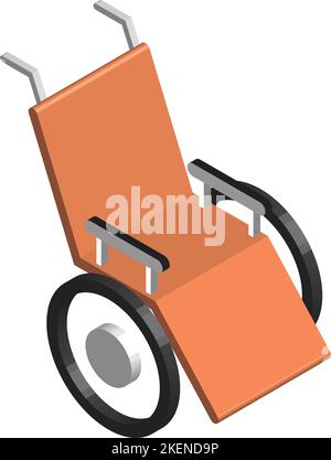 Illustration fauteuil roulant de style isométrique 3D isolée sur fond Illustration de Vecteur