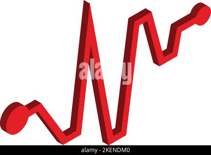 Illustration de l'impulsion cardiaque dans le style isométrique 3D isolé sur l'arrière-plan Illustration de Vecteur