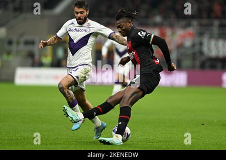 Milan, Italie. 13th novembre 2022. Rafael Leao de l'AC Milan pendant la série italienne Un match de tootball entre l'AC Milan et l'ACF Fiorentina le 13 novembre 2022 au stade Giuseppe Meazza San Siro Siro Siro à Milan, Italie. Credit: Tiziano Ballabio/Alamy Live News Credit: Tiziano Ballabio/Alamy Live News Banque D'Images