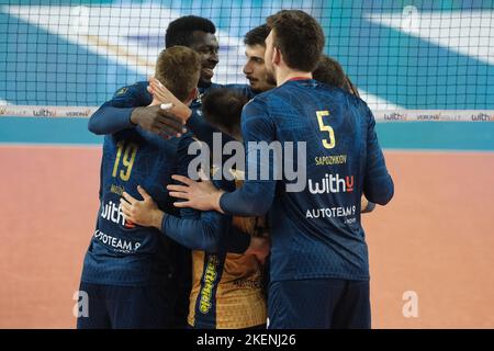 Vérone, Italie. 13th novembre 2022. Exultation WithU Verona pendant WithU Verona vs Vero Volley Monza, Volleyball Italien série A Men SuperLeague Championship à Vérone, Italie, 13 novembre 2022 crédit: Agence de photo indépendante/Alamy Live News Banque D'Images