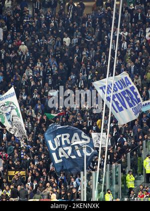 Turin, Italie. 13th novembre 2022. Supporters de SS Lazio pendant Juventus FC vs SS Latium, italie football série A match à Turin, Italie, 13 novembre 2022 crédit: Agence de photo indépendante/Alamy Live News Banque D'Images