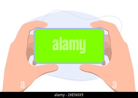 Un téléphone avec un emplacement pour insérer une vidéo ou une image. Enregistrement vidéo, prise de photo, jeu, appel vidéo Illustration de Vecteur