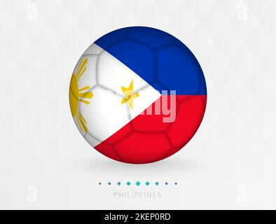 Ballon de football avec motif drapeau des Philippines, ballon de football avec drapeau de l'équipe nationale des Philippines. Icône Vector sport. Illustration de Vecteur