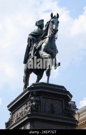 Roi Frédéric le Grand, statue équestre, Unter den Linden, Berlin, Allemagne Banque D'Images