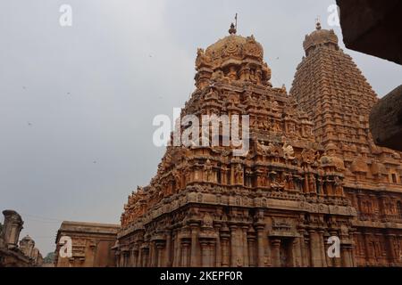 Belle photo du temple de Brihadeeswarar à Tanjore. Banque D'Images