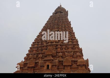 Belle photo du temple de Brihadeeswarar à Tanjore. Banque D'Images