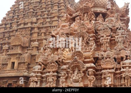 Belle photo du temple de Brihadeeswarar à Tanjore. Banque D'Images